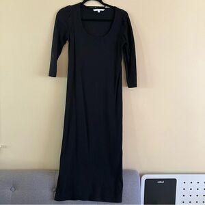 The Nines by HATCH Classic Black Long Sleeve Maternity Dress